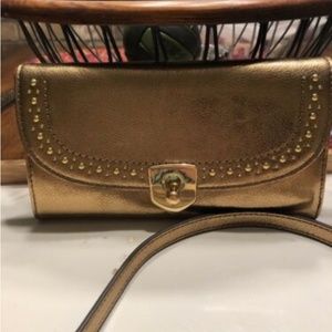COLE HAAN Marli Studded Bronze Metallic Crossbody